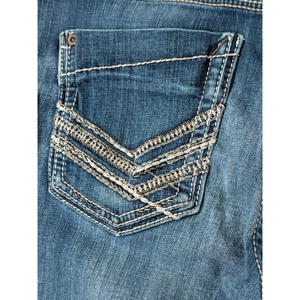 BKE Jake Straight Leg Jeans Mens 33R Medium Wash Denim Blue Contrast Stitch - Picture 8 of 16